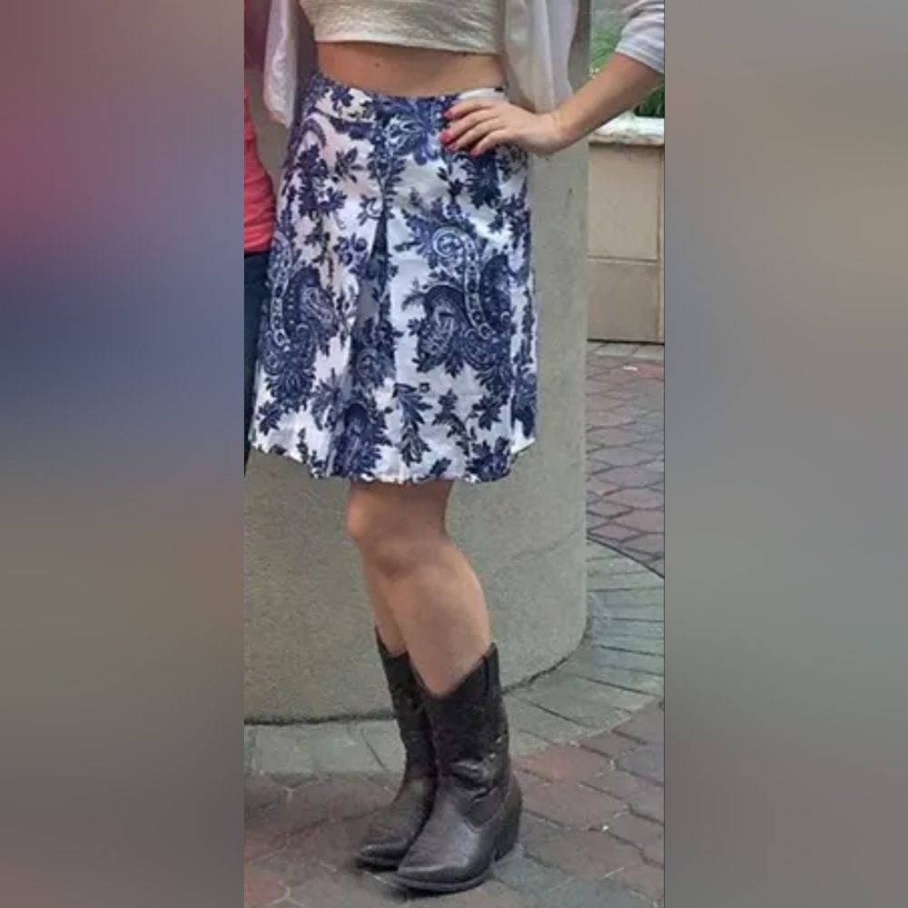 Tommy Bahama Paisley Blue A line Circle Skirt